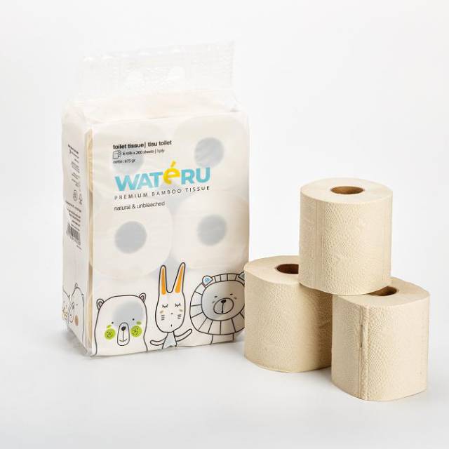 Wateru Premium Bamboo Toilet Tissue Roll Box