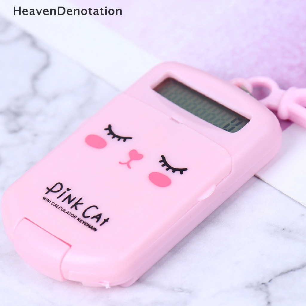 [HeavenDenotation] Portable Calculator Pocket Size Creative Keychain Calculator Office Supplies