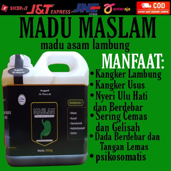 

Madu MASLAM Madu Asam Lambung / Madu Herbal hijau / Madu Hijau Nett 1kg ( solusi lambung akut dan herbal anti kanker) AL-MURU'AH