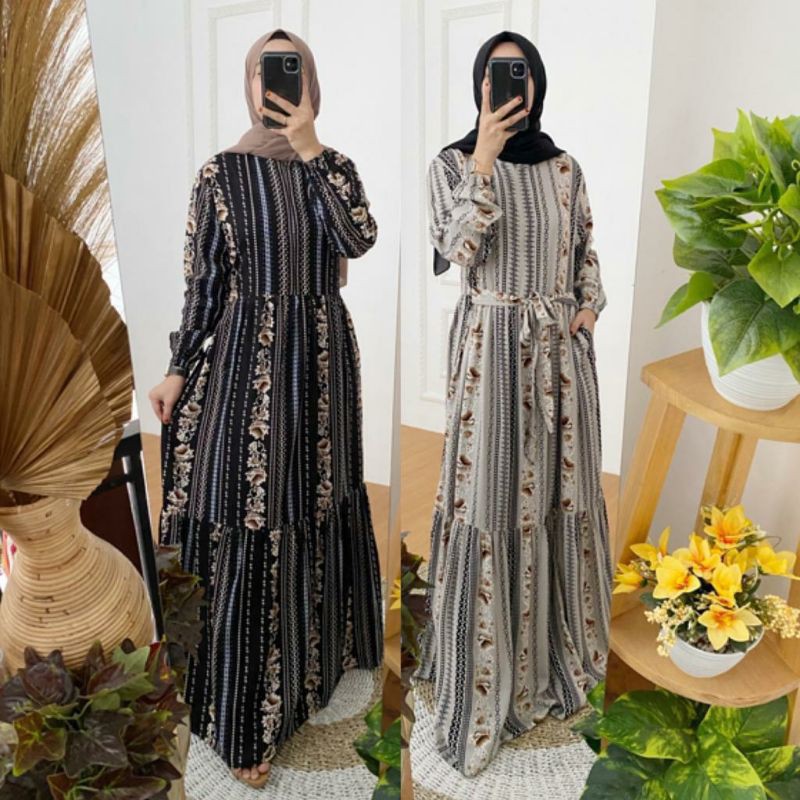 nara dress // nara maxy // gamis rayon viscose salur