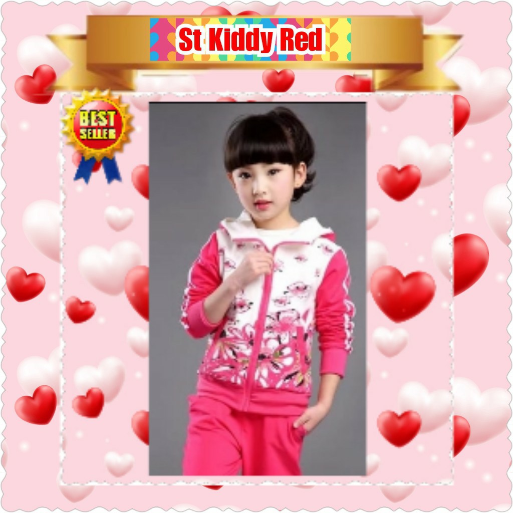 SETELAN KIDDY JAKET DAN CELANA PJ BUNGA BUNGA