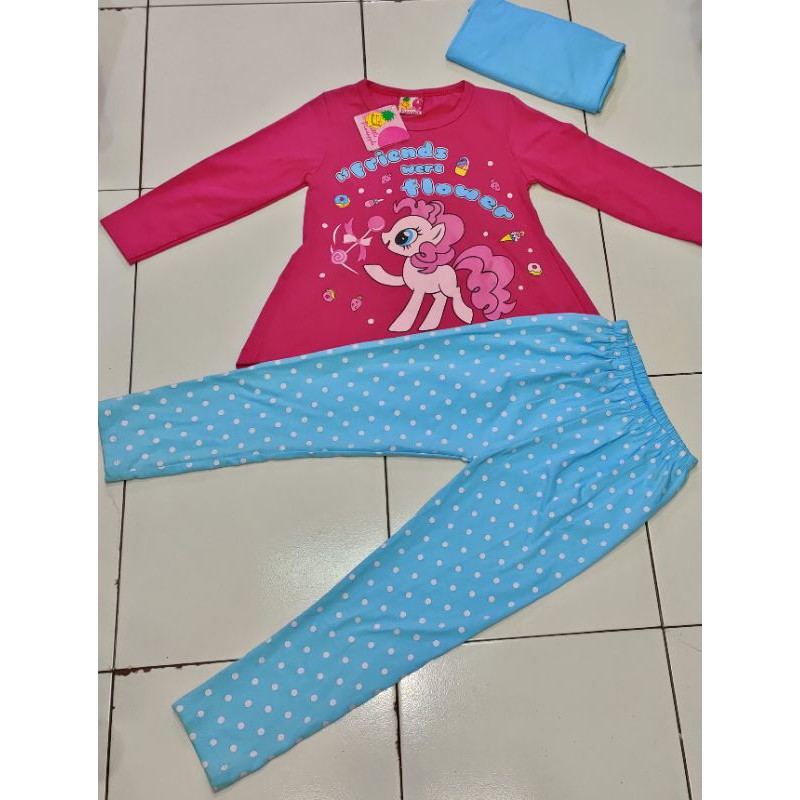 ( LP. 991-4 ) LITTLE PINEAPPLE  Setelan Little Pony Hijab No.4(3-4th)