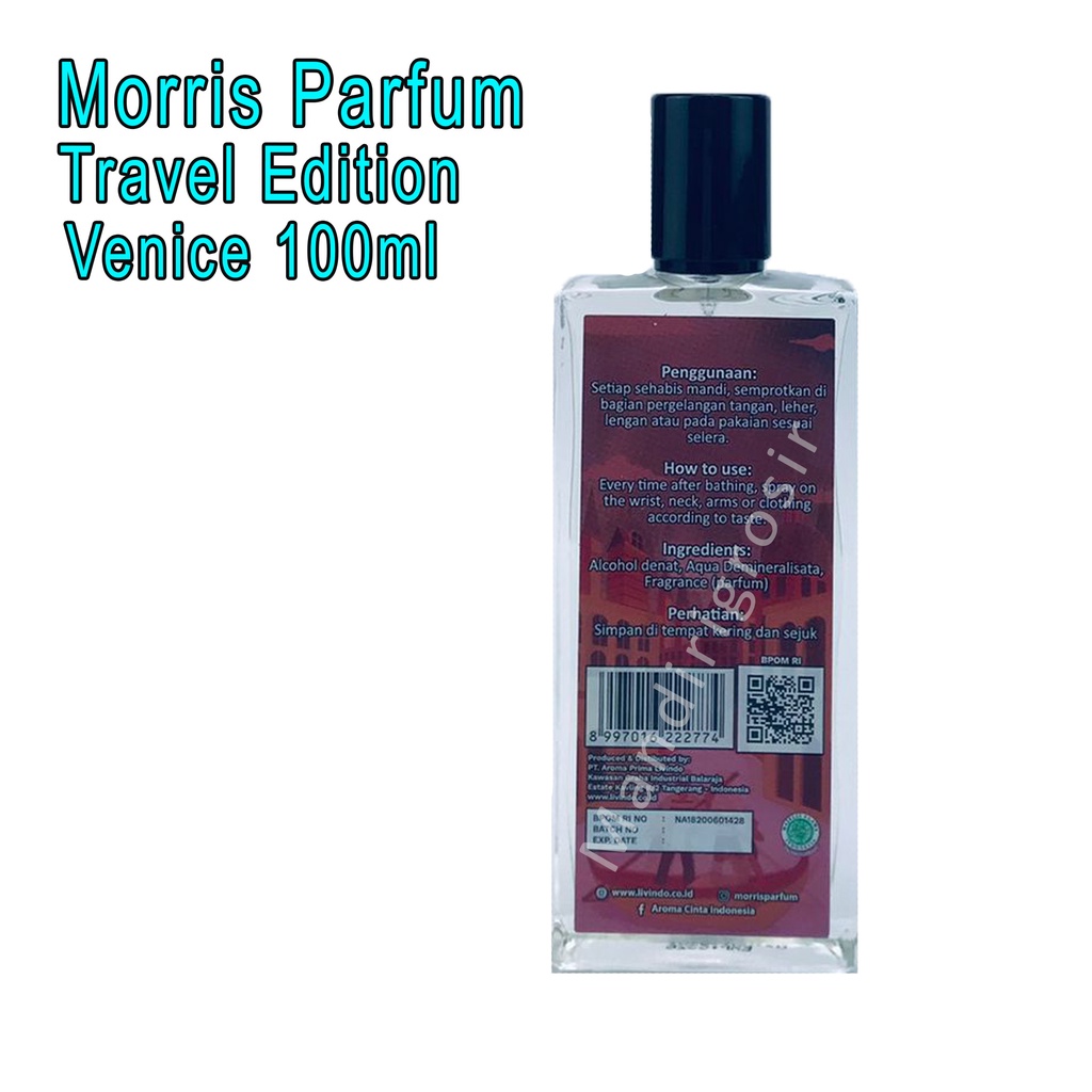 Parfum Venice *Morris Travel Edition * Minyak Wangi Botol * 100ml