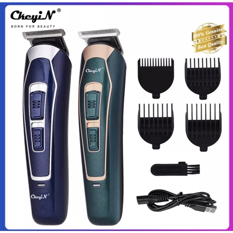 Ckeyin Rambut Elektrik Clipper Alat Cukur Isi Ulang Kebisingan Rendah Profesional Pemangkas Rambut T