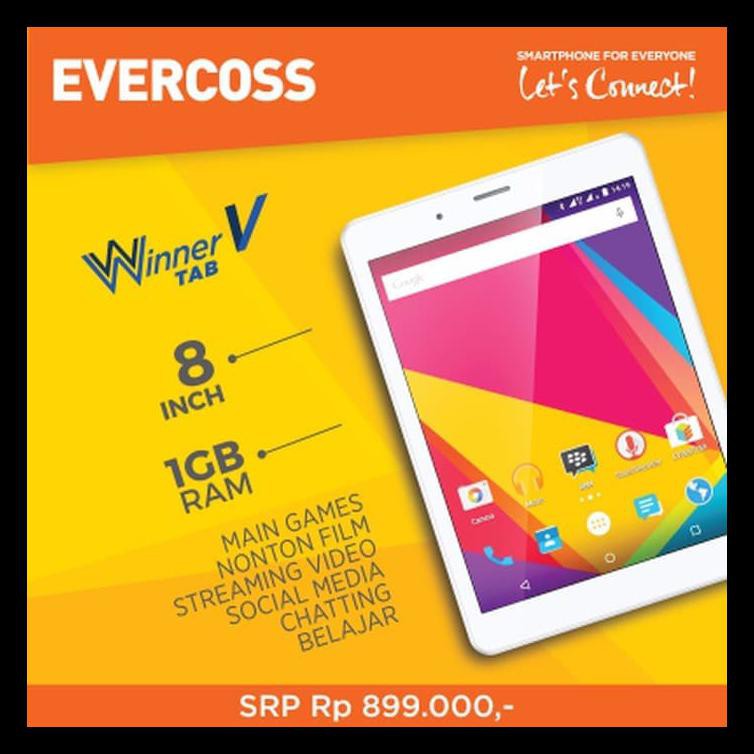 Tablet Evercoss Winner V AT8B 1/8GB 8 inch / Tablet Tab Murah Evercoss EKSLUSIF