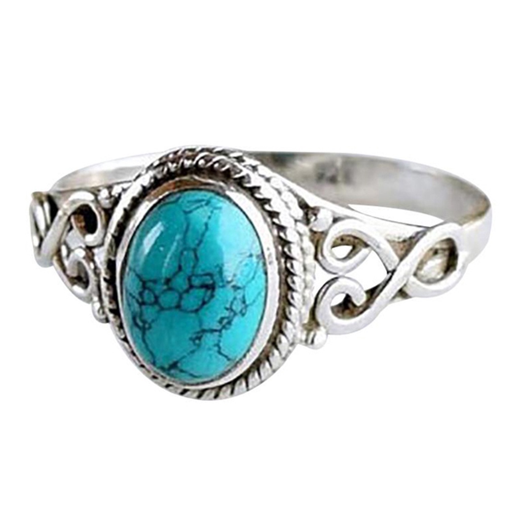 Hu Hu Hu Hu Hu Alat Bantu Pasang Kacamata♡ Cincin Batu Turquoise Imitasi Gaya Vintage Untuk Wanita