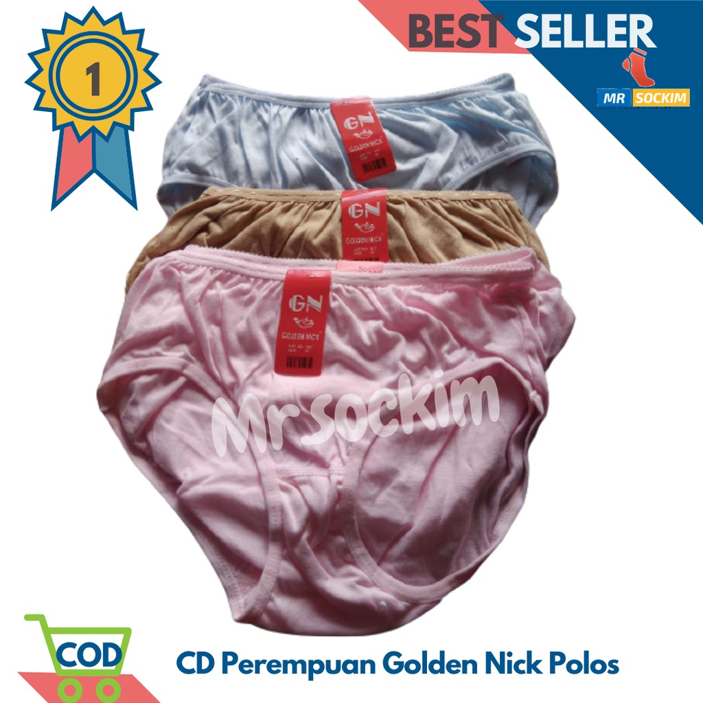 Celana dalam Golden Nick Wanita Katun Polos 3 Pcs