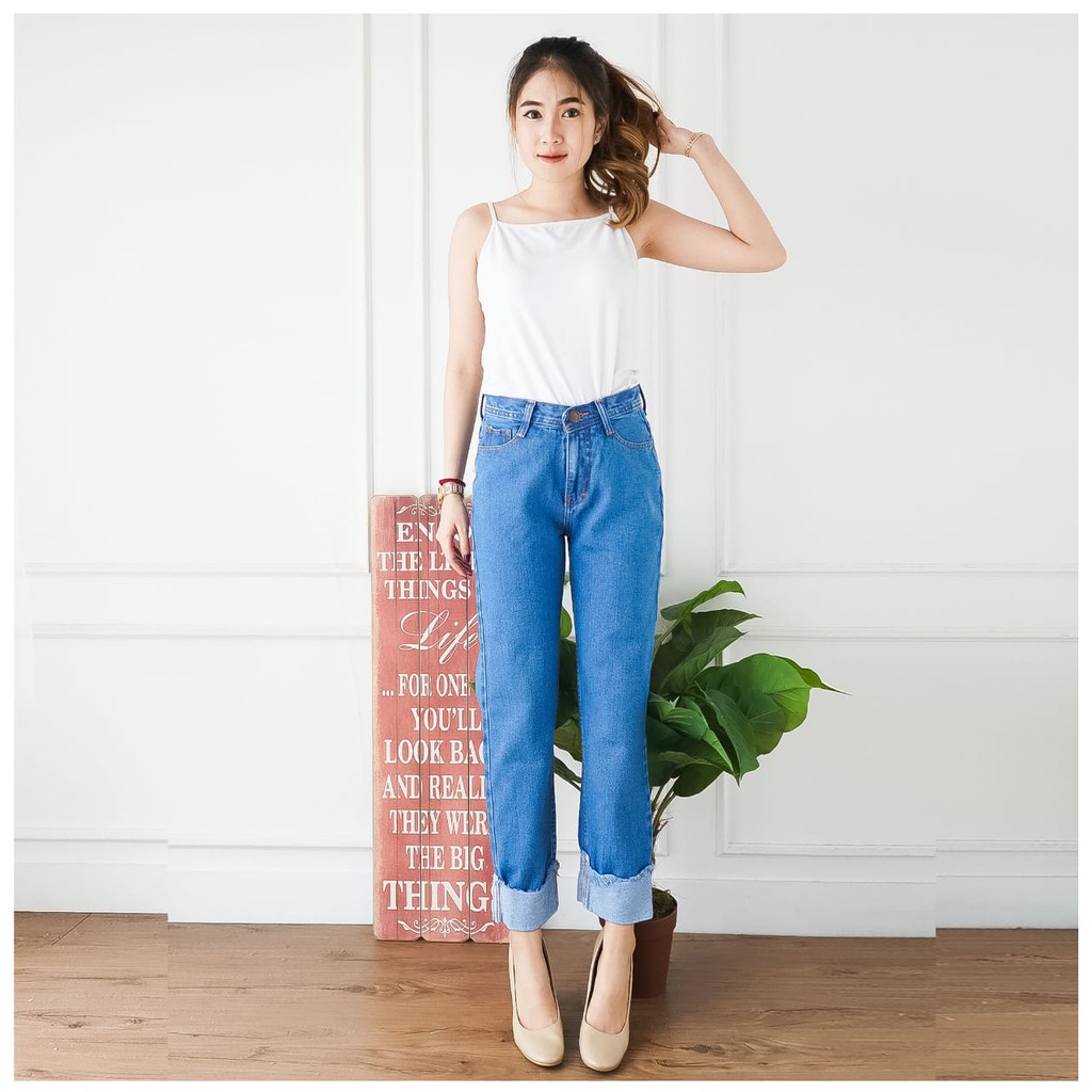 FWR - CELANA BOYFRIEND JEANS LIPAT ELIS