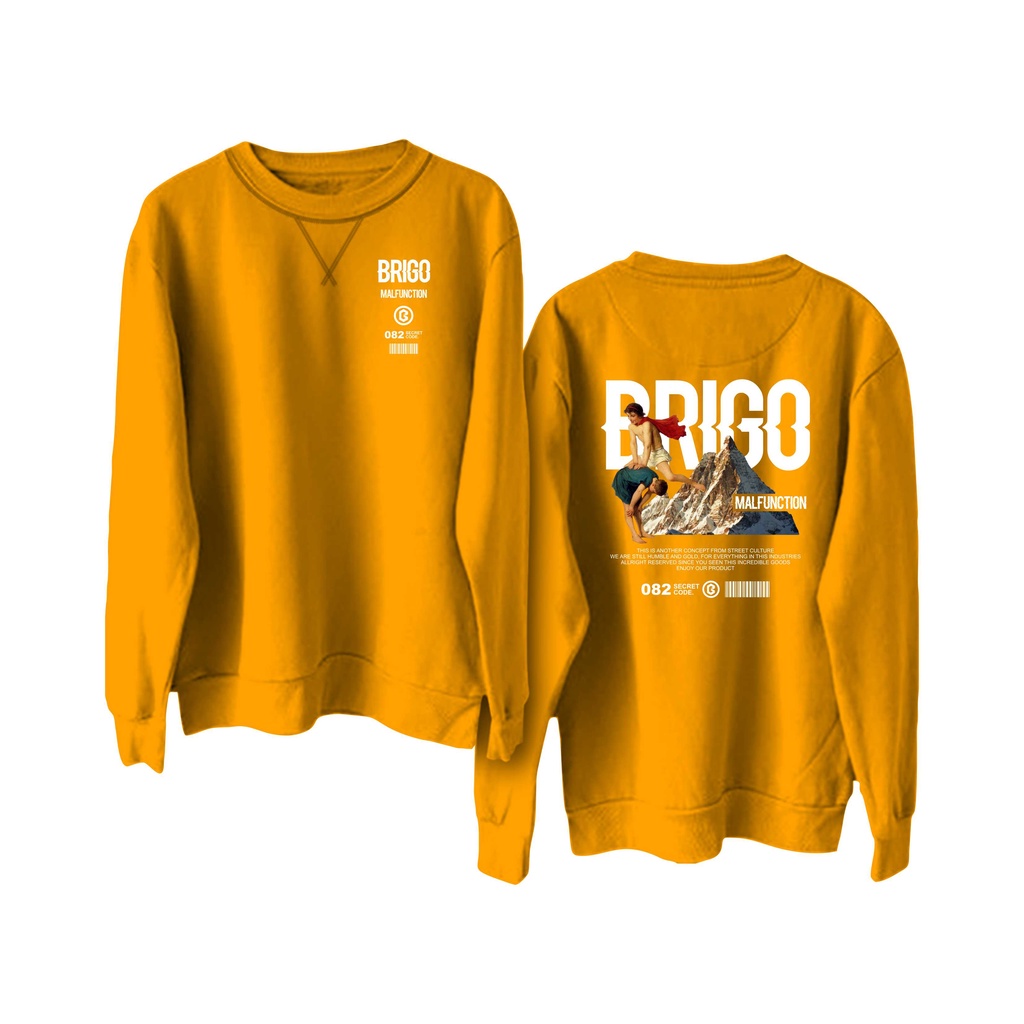 BRIGO Basic Sweatshirt  Malfunction II Sweater Crewneck BRIGO Malfunction Sablon DTF Fleece Cotton II SIZE M-XXL (Pria &amp; Wanita) Free stiker&amp;Gantungan Kunci