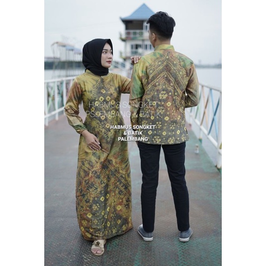 COUPLE GAMIS JUMPUTAN PALEMBANG ASLI SUTRA VALVET SILK