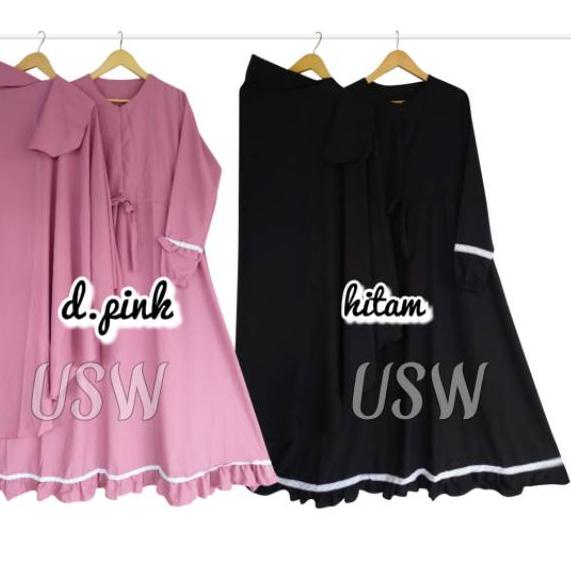 Serbuuuu.. (COD TERLARIS) GAMIS WOLFIS SET CADAR MOZZA SERUT/ GAMIS SET HIJAB FREE CADAR TALI POLOS 