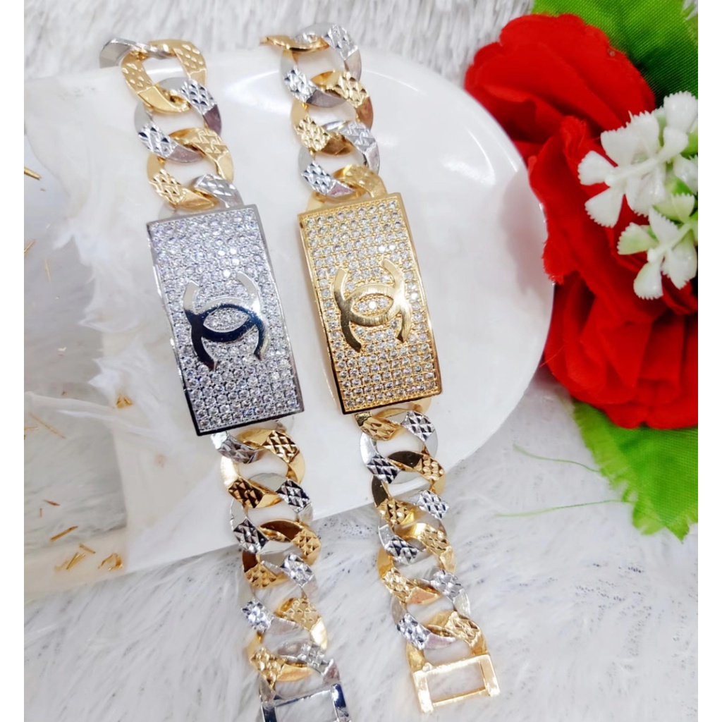 Gelang Xuping Permata Rantai Kombinasi Lapis Emas 18k F62.63