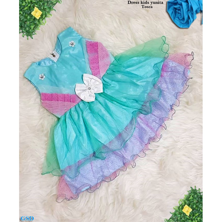 Dress Kids Yunita/Baju Terusan Anak Premium/Casual Dress Brukat Anak/Midi Dress Anak/Gaun Anak 2thn