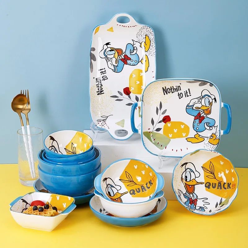 Piring Mangkok Alat Makan Keramik Original Donald Mickey Pooh Minnie Daisy Piglet Eeyore Tigger Lotso Cinnamoroll My Melody Hello Kitty