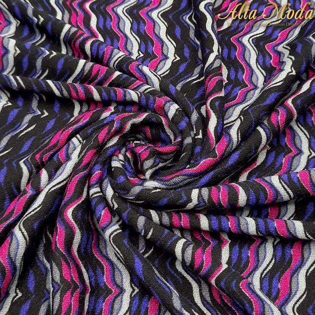 

Alta Moda Fancy Printed Stretch - Wavy Multicolour Stripe (1M)
