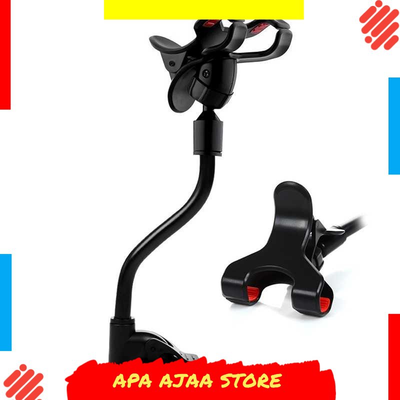 Terbaru ! Holder Smartphone Mobil Lazypod Flexible Neck 3.5-6 Inch - Z1