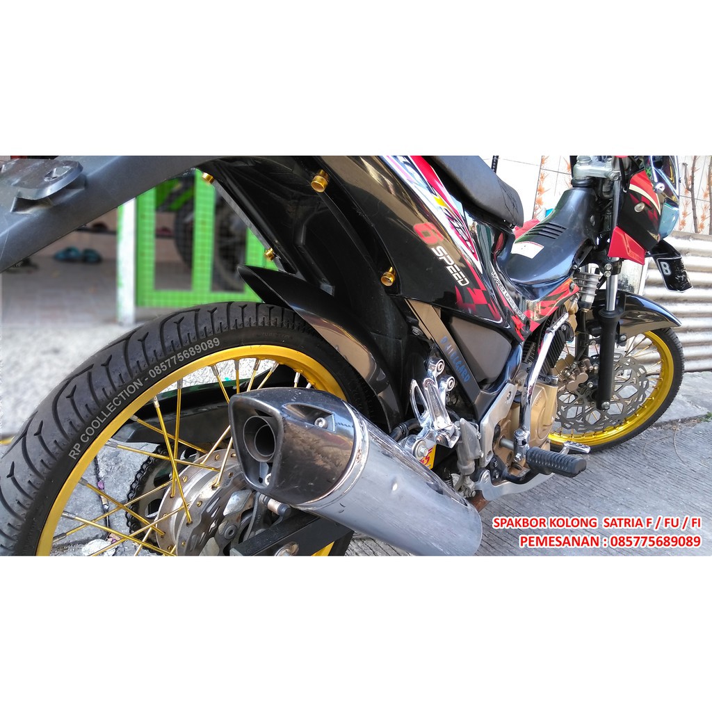SPAKBOR KOLONG SATRIA F FU FI CUSTOM HUGGER AKSESORIS KARBU INJEKSI SLEBOR MODEL SONIC RANTAI GI Shopee Indonesia