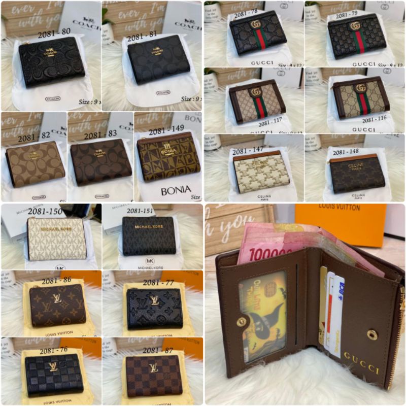 DOMPET LIPAT PENDEK UANG KERTAS KOIN DAN KARTU IMPORT