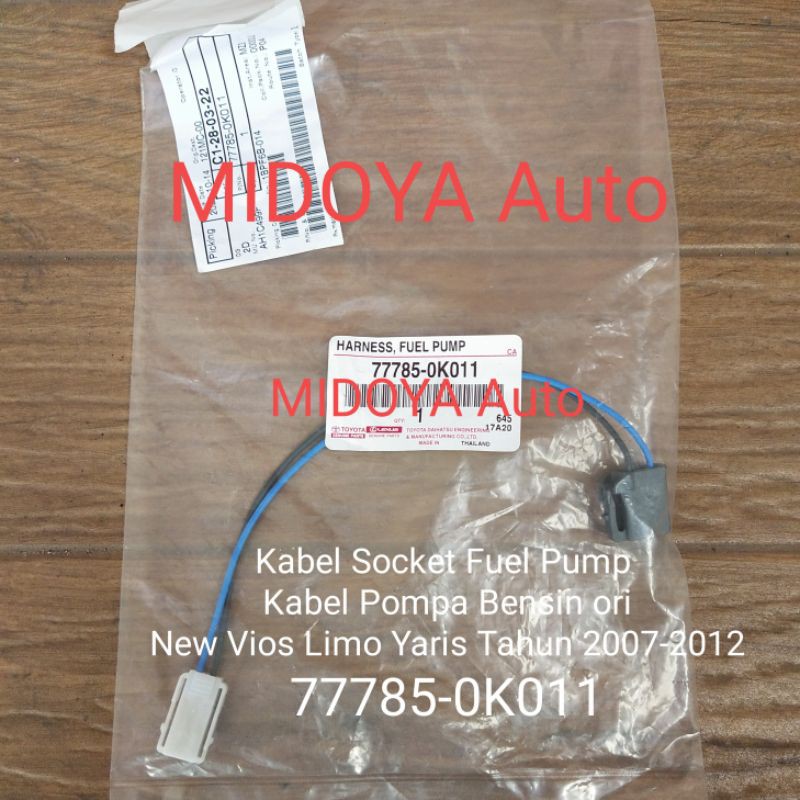 Kabel Socket Fuel Pump Pompa Bensin New Vios Limo Yaris 2007-2012 Innova Fortuner Hilux 2005-2015 or