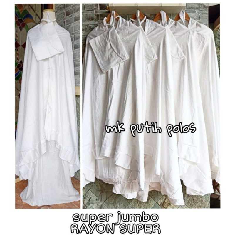 MUKENA PUUTIH POLOS MURAH BAHAN RAYON SUPER | MUKENA PUTIH | MUKENA POLOS MURAH | MUKENA JUMBO |