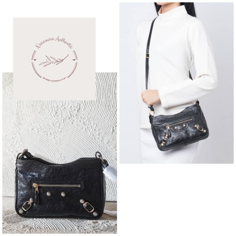 BALENCIAGA HIP CROSSBODY BAG BLACK GGHW ORIGINAL