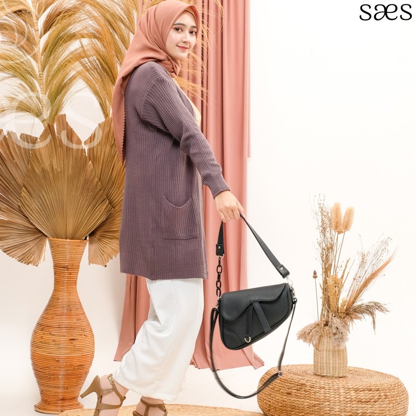 SAES Quince Saddle Bag Kulit Vintage Handbag Shoulderbag Tas Selempang &amp; Bahu Hitam Saes shop 003