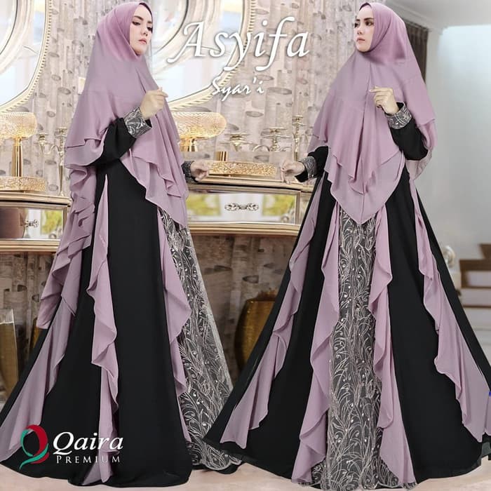 gamis muslim terbaru syari asyifa violet gamis syari original