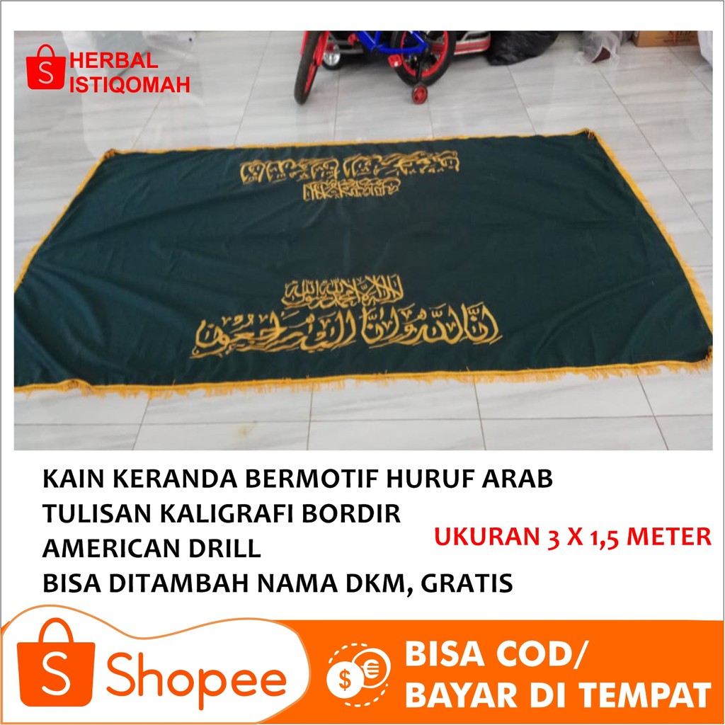 Penjualan Terlaris Kain Penutup Keranda Jenazah American Drill Warna Hijau Tua Full Bordir Terbaik