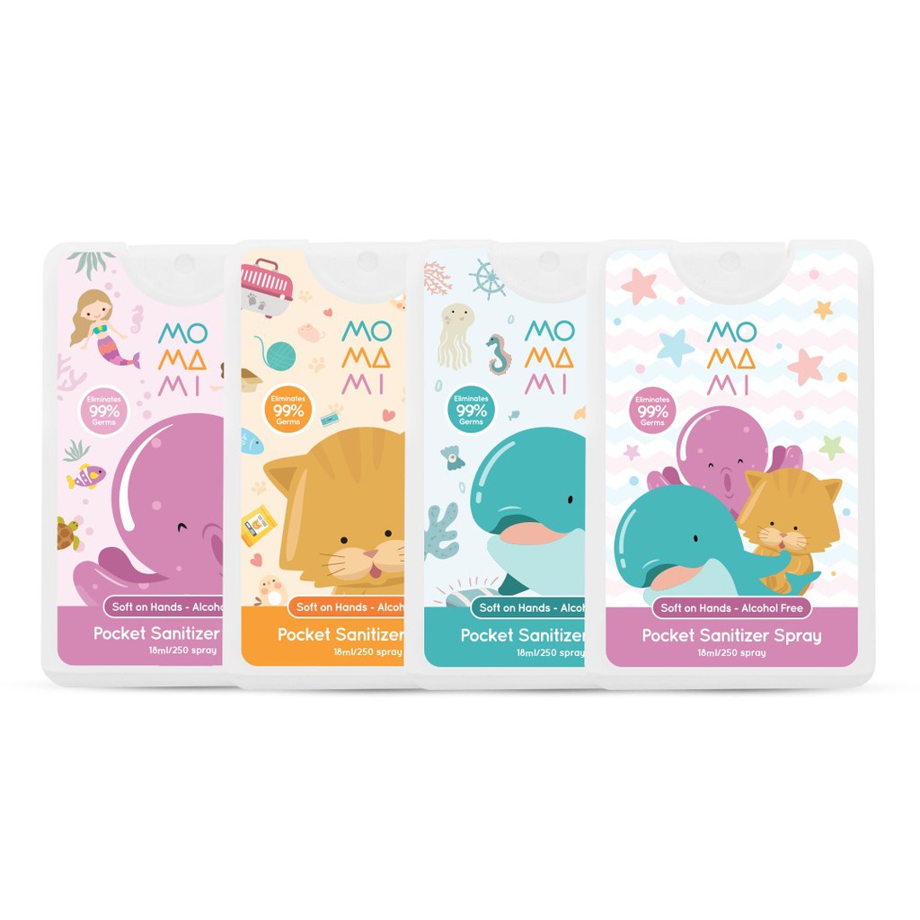 Momami Pocket Sanitizer Spray All Character Pembersih Tangan Bayi dan Anak 18ml