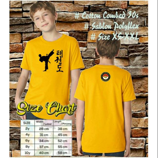 Tshirt kaos baju anak laki laki perempuan  taekwondo korea