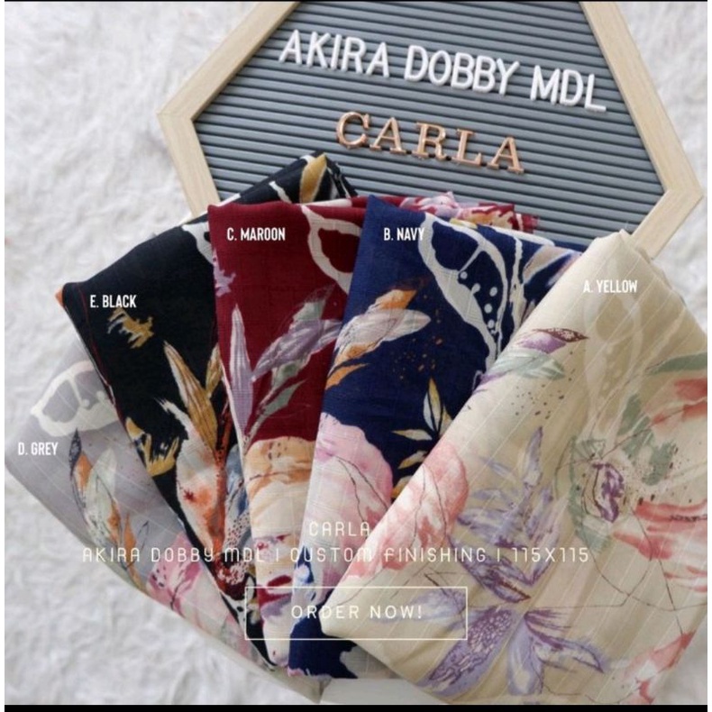 Hijab segi empat akira dobby jahit tepi