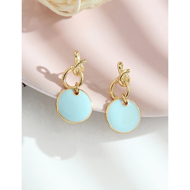 LRC Anting Tusuk Fashion Knotted Geometric Drop Oil Pierced Earrings  K04285