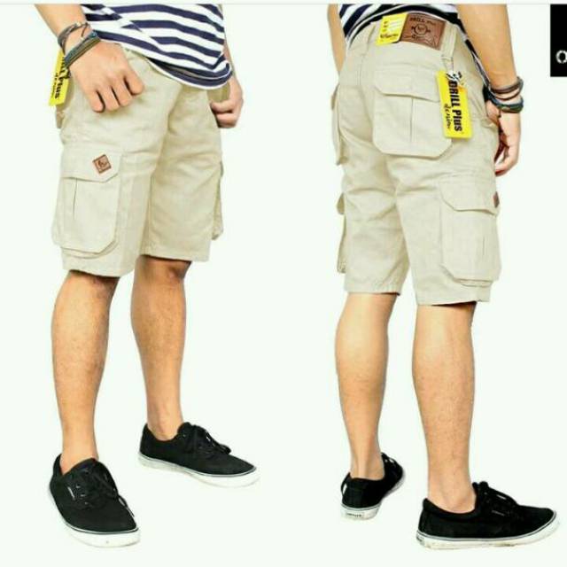 Celana Pendek Kargo doreng Ukuran 27 - 38 / Pdl / Gunung / Short Cargo army