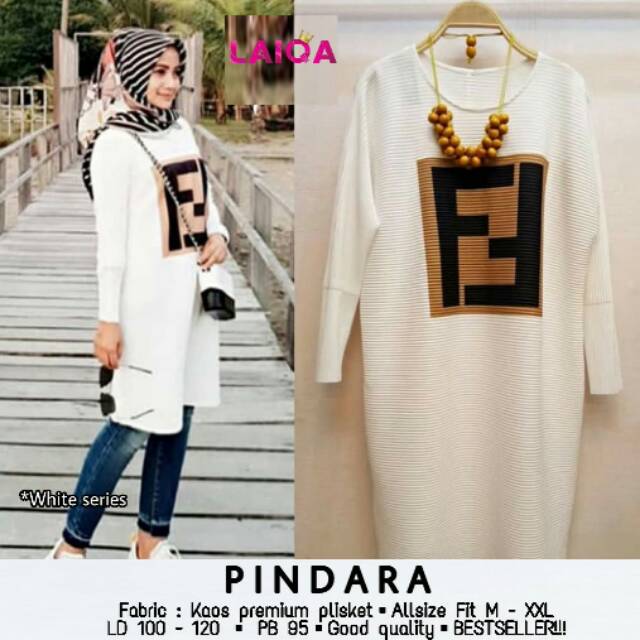 Baju atasan wanita tunik plisket pindara