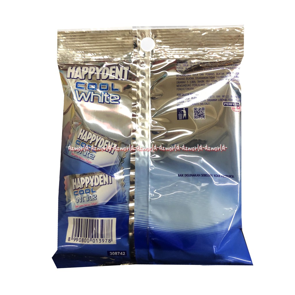 Happydent Cool White 60gr Permen Karet Rasa Mint Happy dent Mint Candy Bubble Hepi Dent