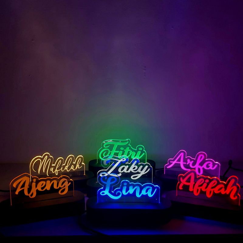 MURAH 10x5 cm LAMPU AKRILIK CUSTOM | LAMPU TIDUR | DEKORASI |KADO AESTHETIC | HIASAN KAMAR CUSTOM WISUDA