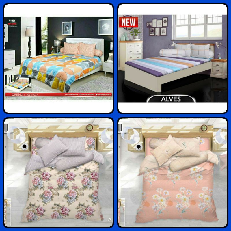 SPREI MY LOVE T30 KING 180X200X30 CM ORENJI ALVES AYANA DAISY