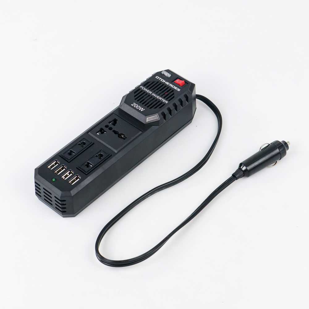 Car Mobil Power Inverter DC 12V to AC 220V 200W 4 USB Port OTOHEROES -E8981