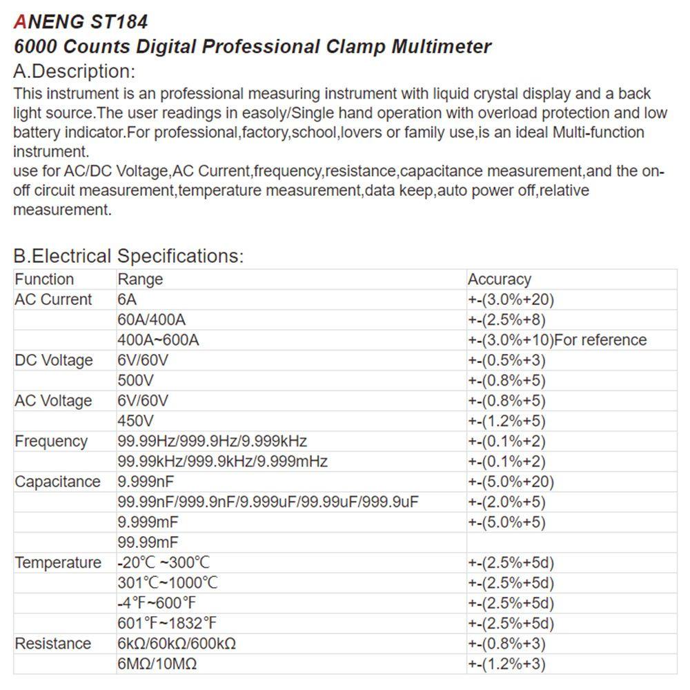 POPULAR Populer Digital Clamp Meter Data Show 6000jumlah True RMS Profesional Measuring Tester