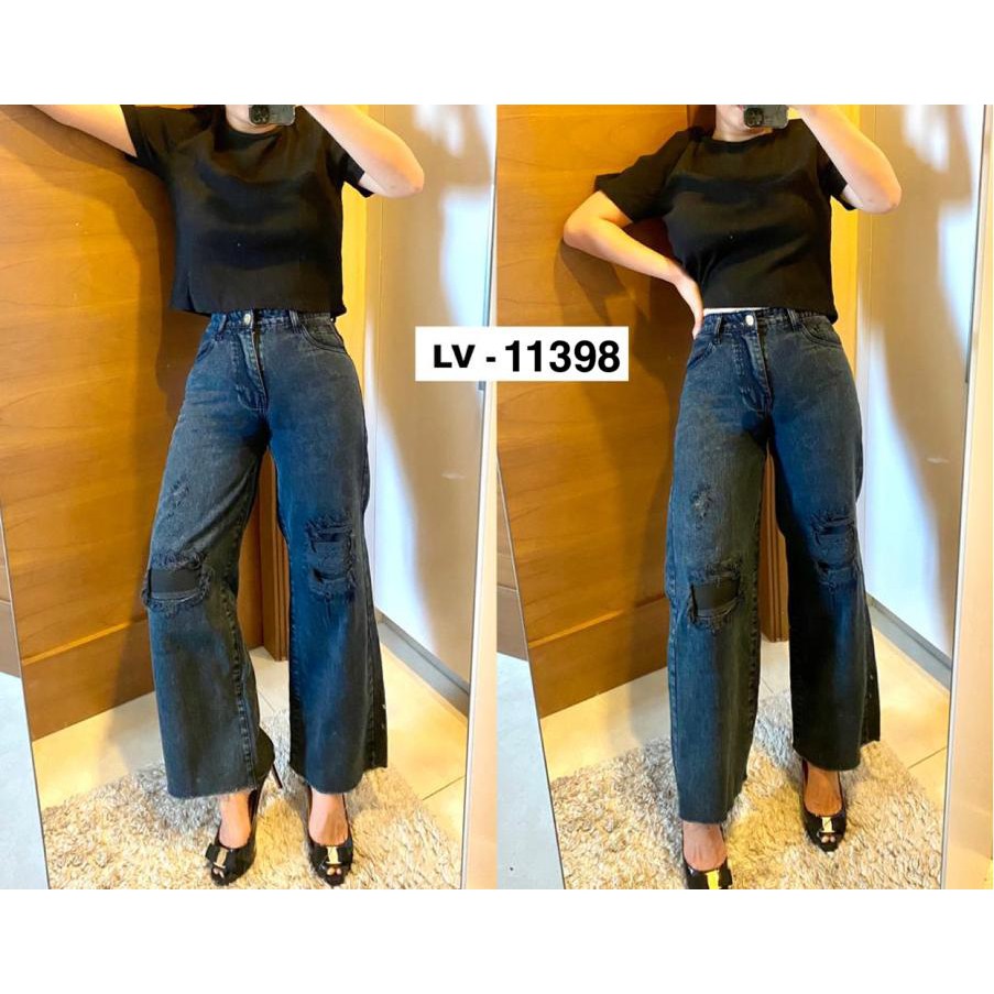 FWR - CELANA KULOT JEANS  RIPPED FURING 11398