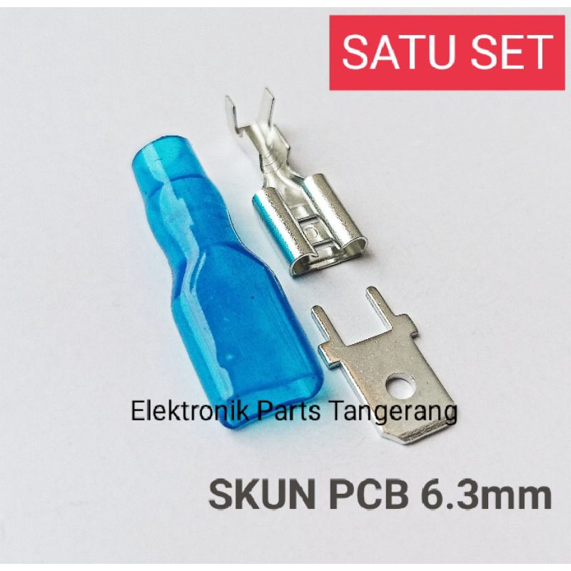 SKUN GEPENG UK 6.3MM SEKUN GEPENG (SATU SET) SKUN KABEL SKUN PCB