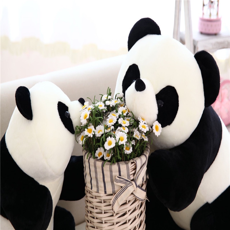 Mainan Boneka Bantal Stuffed Plush Panda 25CM 35CM Bahan Katun PP Untuk Hadiah Ulang Tahun Anak