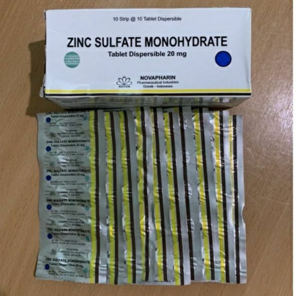 ZINC SULFATE 20 Mg.  Strip @ 10 tablet