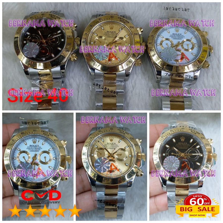 JAM PRIA ROLEX DAYTONA METIC ASIAN ETA BOX ORIGINAL WARRANTY 1 YEAR