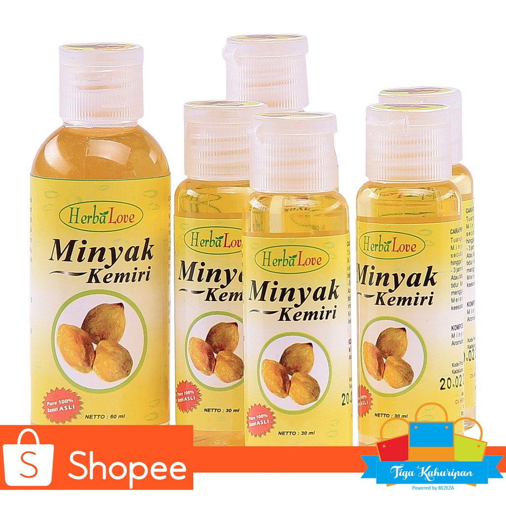 Minyak Penumbuh Rambut Kemiri Herbalove | Shopee Indonesia