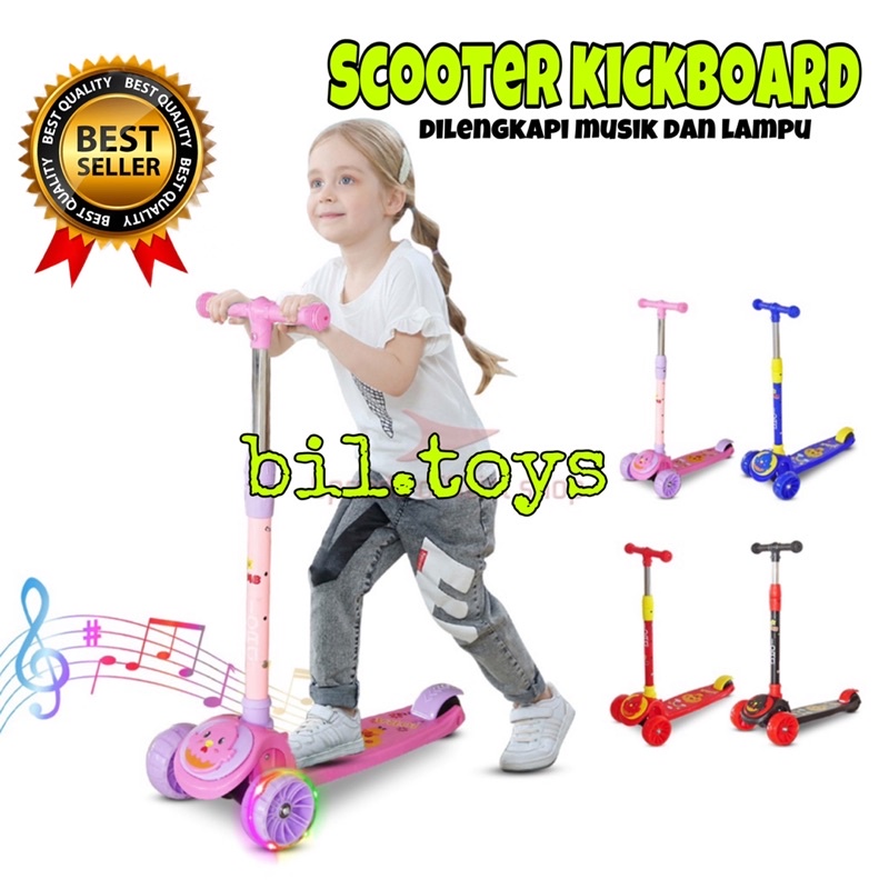 MAINAN ANAK KICKBOARD SCOOTER SKUTER ANAK / OTOPED MUSIK ANAK RODA 3 PMB ST06 SKUTER MURAH ST 06