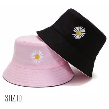 Topi bucket hat Bunga daisy aesthetic