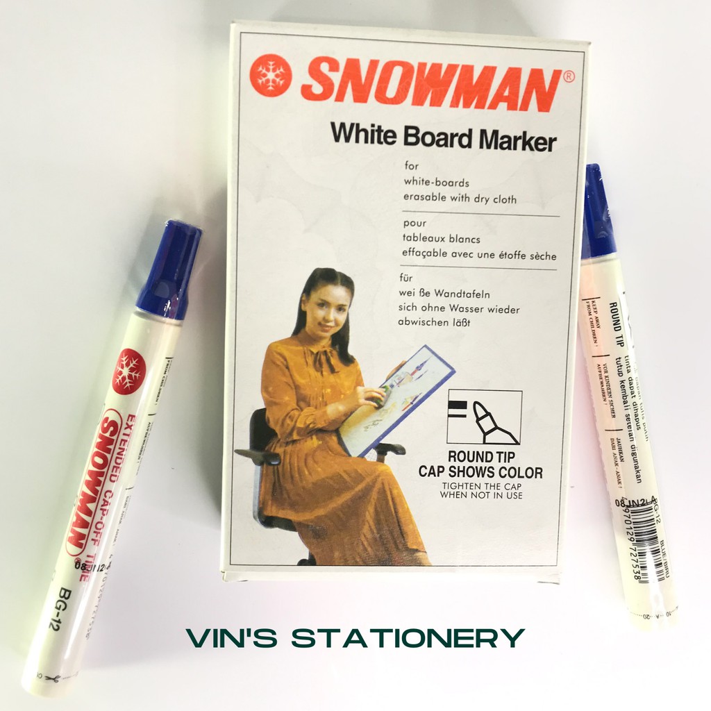 

ORIGINAL SNOWMAN SPIDOL WHITE BOARD / SNOWMAN WHITE BOARD MAKER (TIDAK PERMANEN)