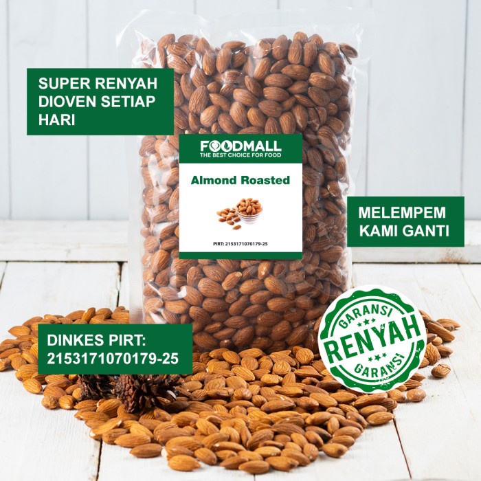 

z201xzx Almond Roasted 1 Kg / Almond Panggang Utuh / Kacang Almond Vxv2X01V