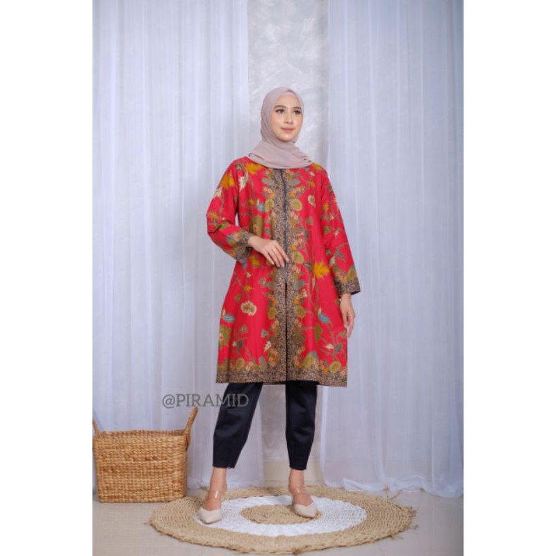 TUNIK Grosir laris GENES JELITA TUNIC NAVBOR YELBOR WHITBOR CREAMBOR ZIPPER DEPAN